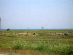 Вид  на вышки в Азовском море